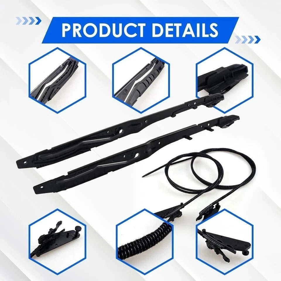 New Upgraded FL3Z16502C22 Sunroof Glass Cables & Track Assembly Repiar Kit Compa