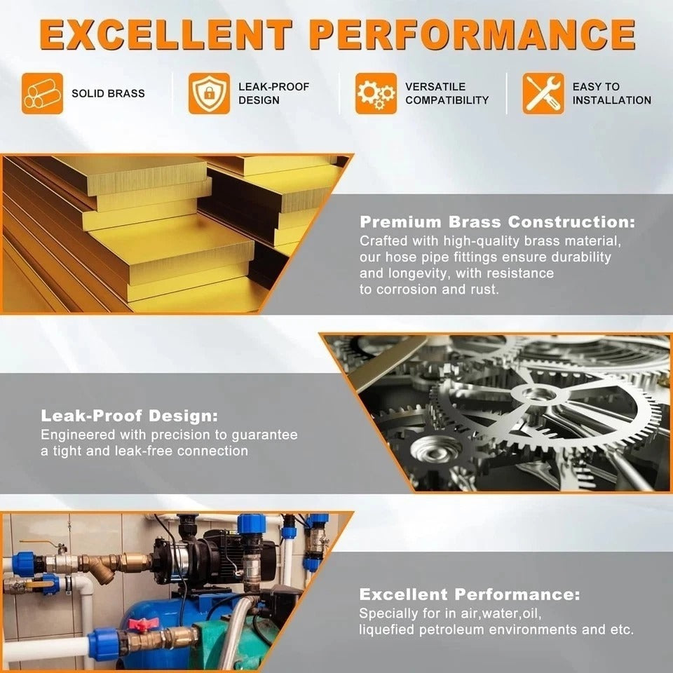 111Pcs Hose Pipe Fitting Assortment Kit, NPT Adapter, Reducer Bushing, Hex Nippl