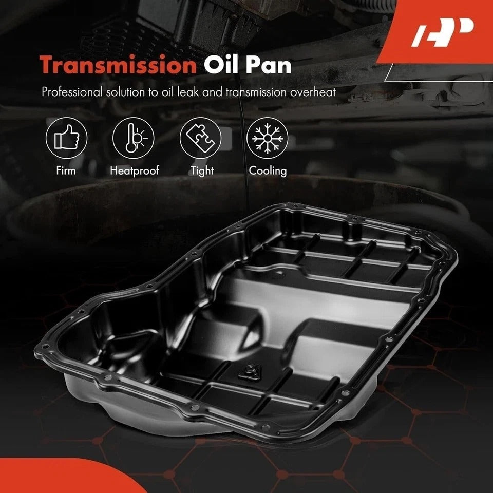 Transmission Oil Pan with Drain Plug Compatible with 65RFE 68RFE 545RFE Trans