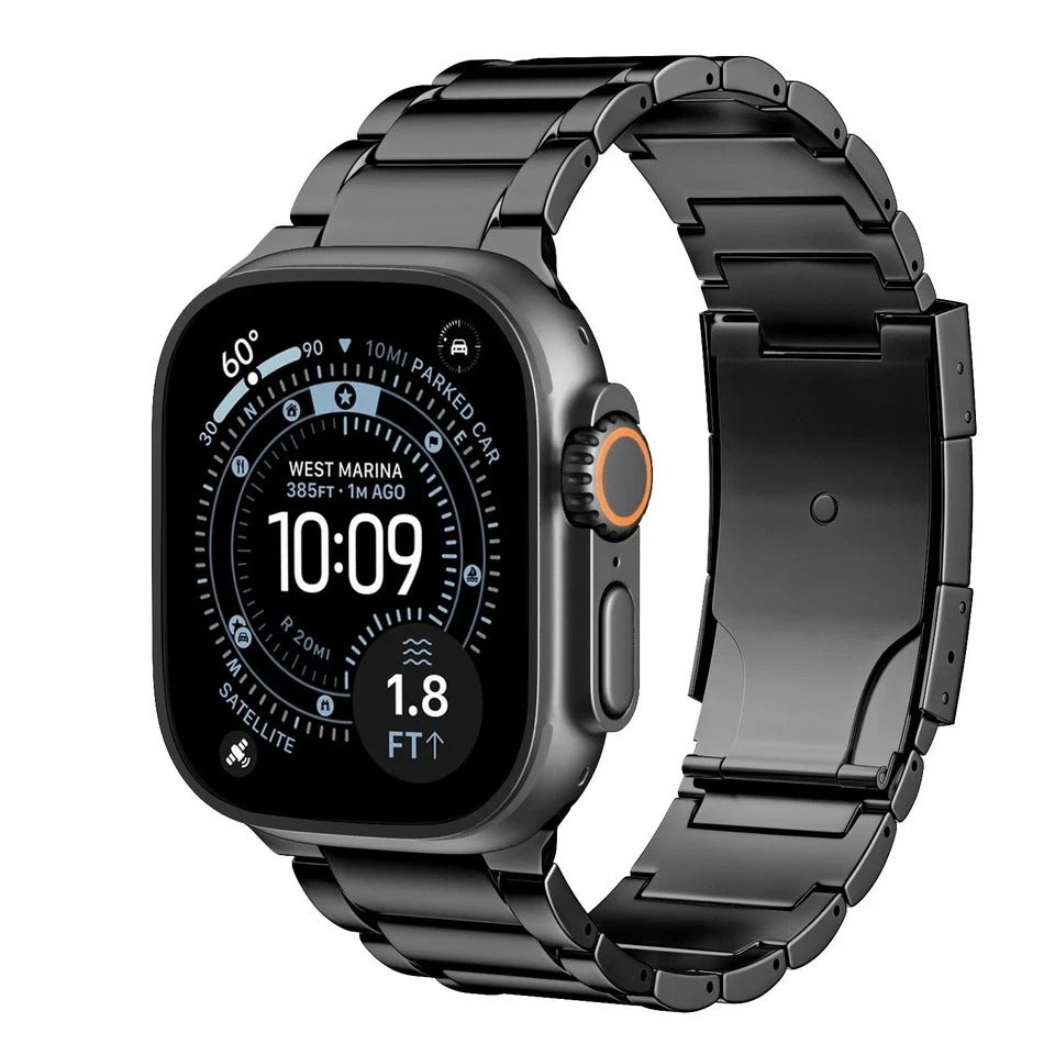 Titanium Apple Watch Band Ultra 3/2/1 45-49mm Replacement for Series 1-11, Black