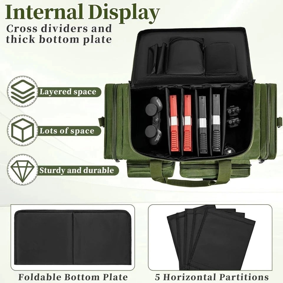 Tactical Pistol Range Bag, Gun Range Bag for Handguns, Shooting Duffle Range Pis