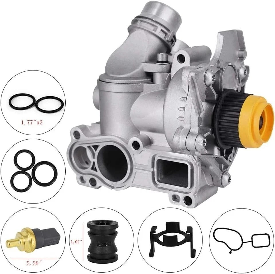 Aluminum Water Pump Assembly Fits for Audi A3 A4 TT VW Tiguan Jetta Golf GTI Eos