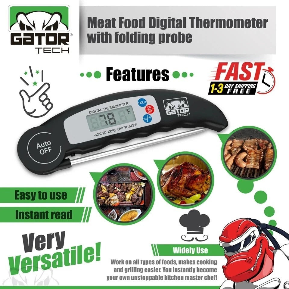 Meat Food Thermometer Digital Fast Instant Read For Cooking BBQ Grill Kitchen