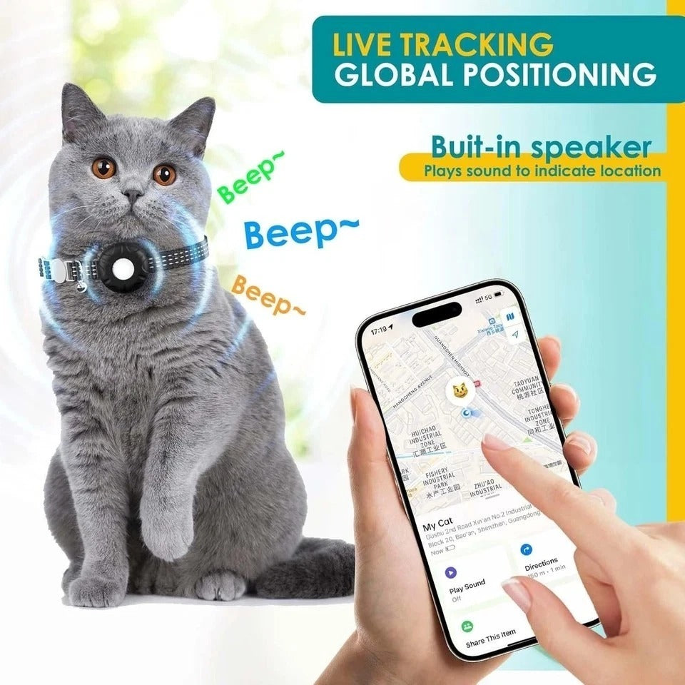 GPS Tracker for Cats, Cat Tracker Compatible with Apple Find My App (Only iOS),