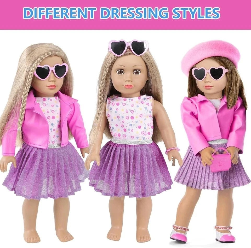 American 18 Inch Doll Makeup Accessories and Clothes,Tote Bag Set for 18" Dolls