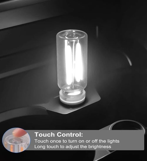 2PCS USB Lights for Car, Touch Dimmable Retro Lamp Interior LED Ambient white
