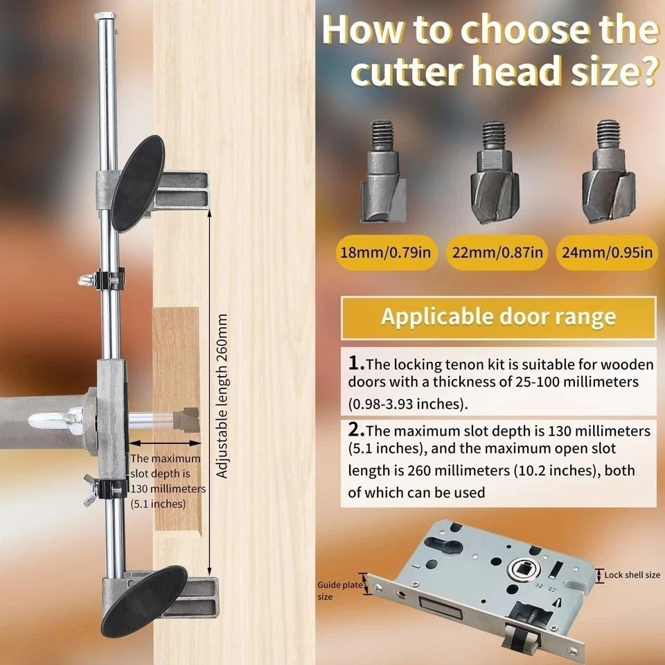 Door Lock Mortiser Kit, Lock Fitting Jig Maintenance Set, Door Lock Hole Open...