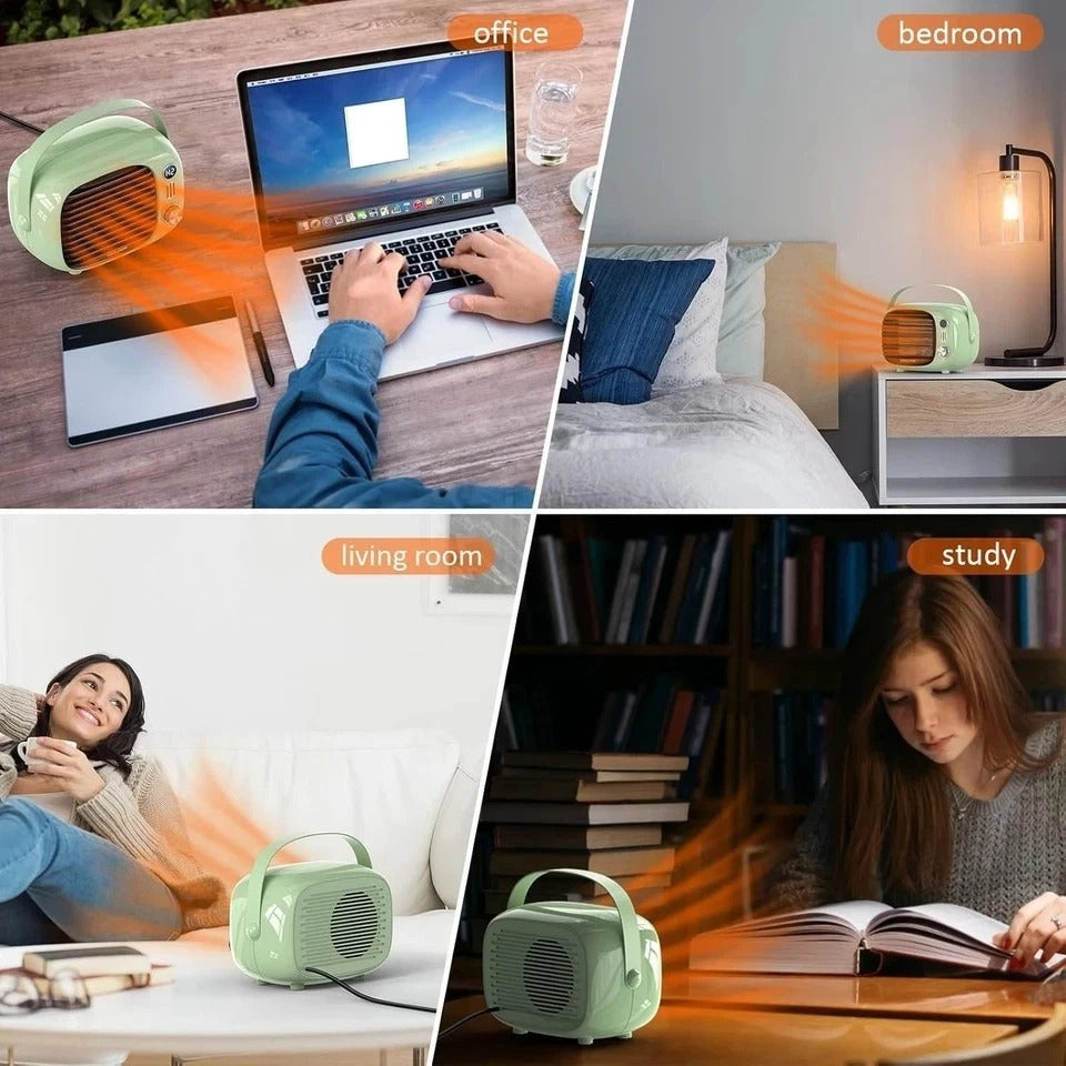 800W/500W Space Heater Ceramic Desk Heater with Adjustable Thermostat