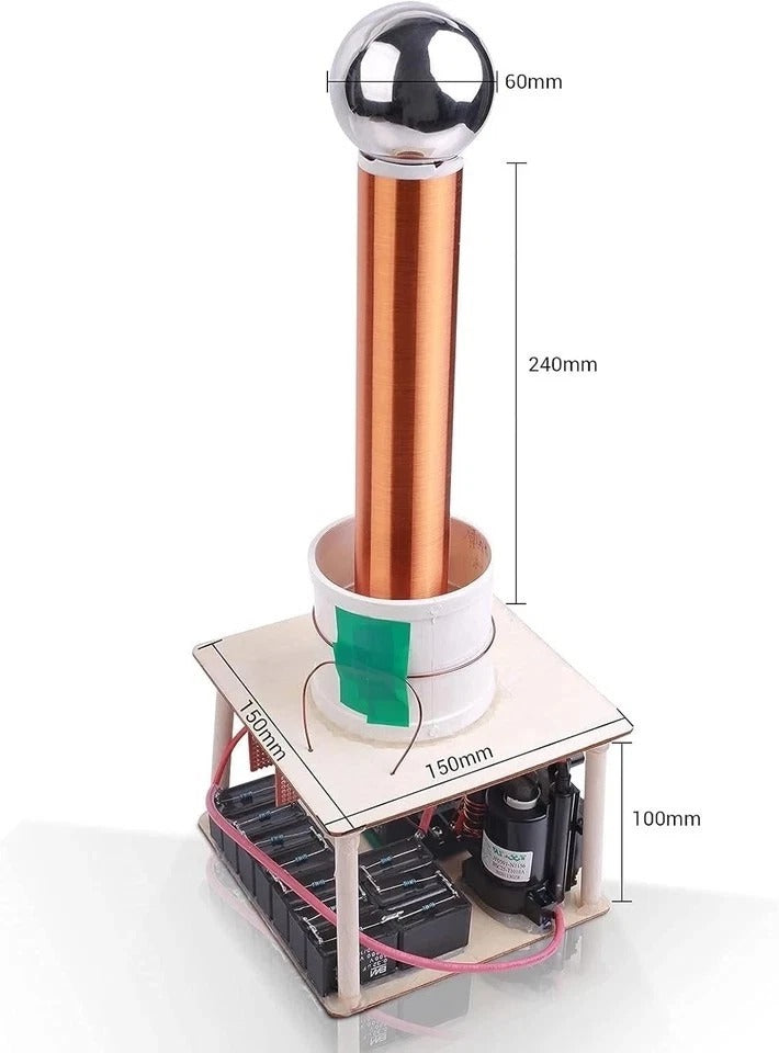 Tesla Coil DIY Kit, Touchable Plasma Ball Spark Gap Arc Generator for Physics T