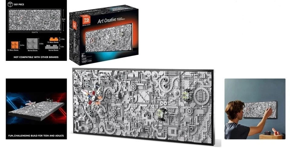 Creative 3D Wall Art Craft Kit: Star Wars Micro Brick Building Set for Ages 8+
