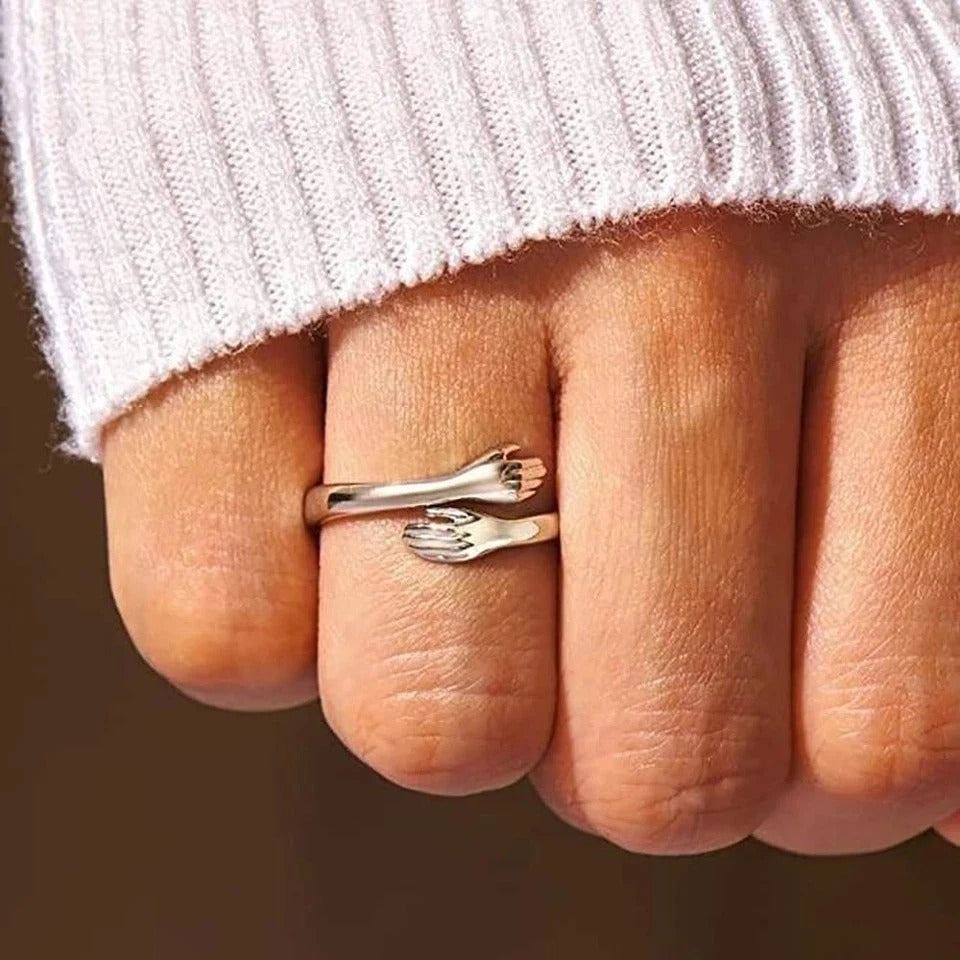 To My Granddaughter Hug Ring for Hope Rings, Inspirational Stainless Steel Engar