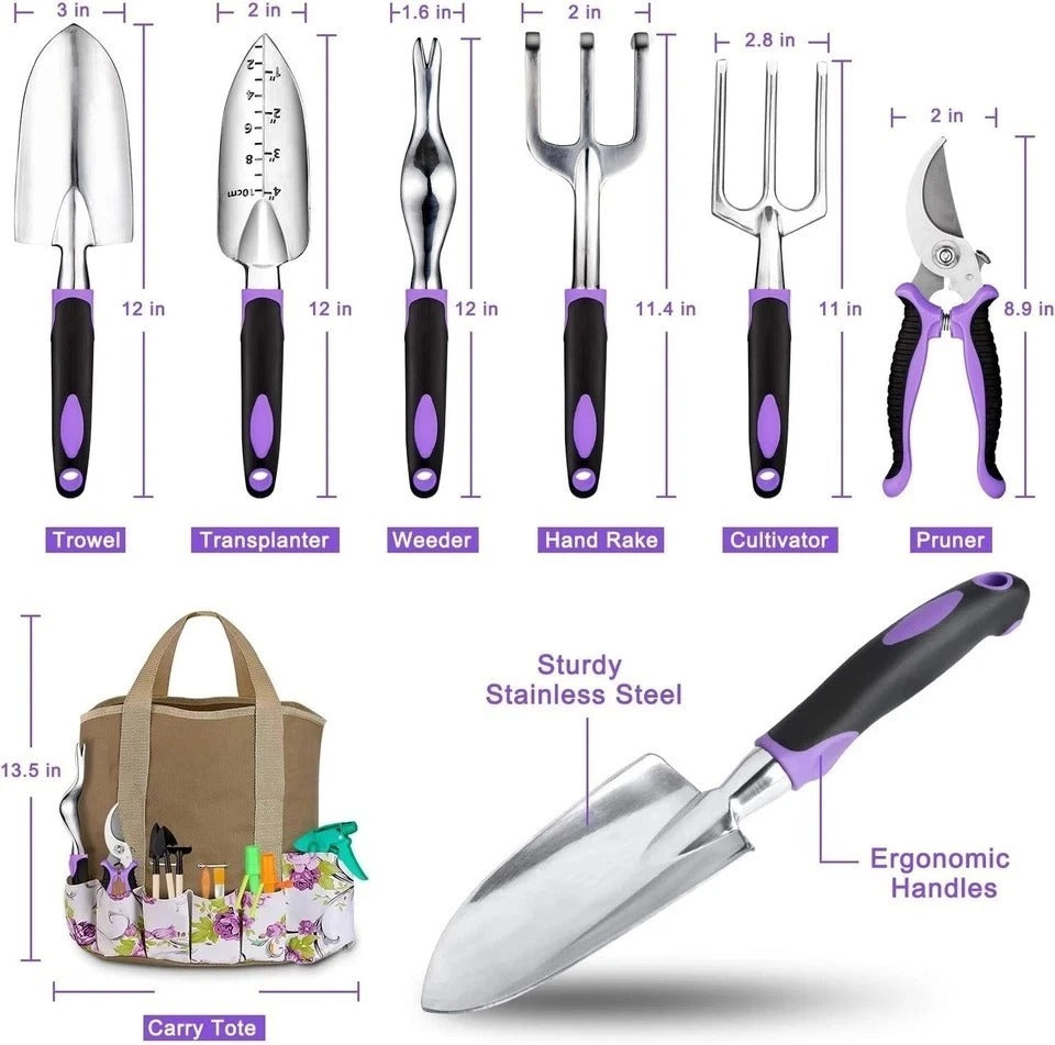 Garden Tools Set 83 Piece, Succulent Tools Set Included, Heavy Duty Aluminum ...