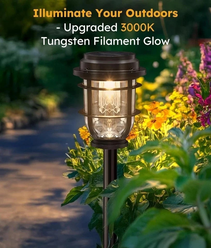 Bright Solar Pathway Lights Outdoor, 8 Pack Waterproof IP65, Auto On/Off Solar P