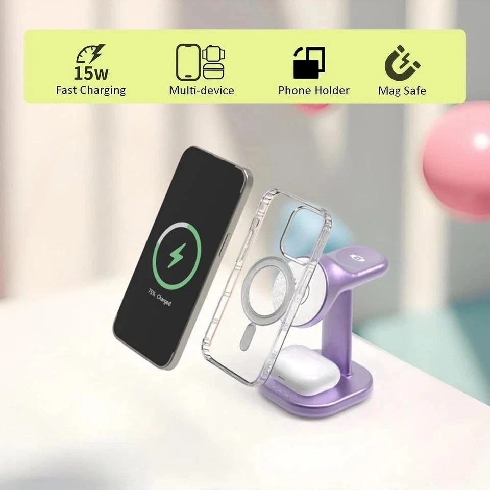 Wireless Charging Station for Magsafe Charger Stand,Fast Wireless Charger for Ip