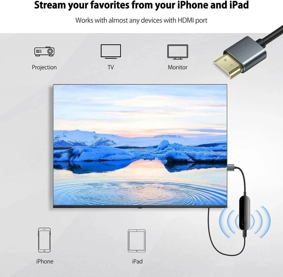 Ishare Ios Wireless HDMI Display Adapter, Streaming Device for Iphone to TV, ...