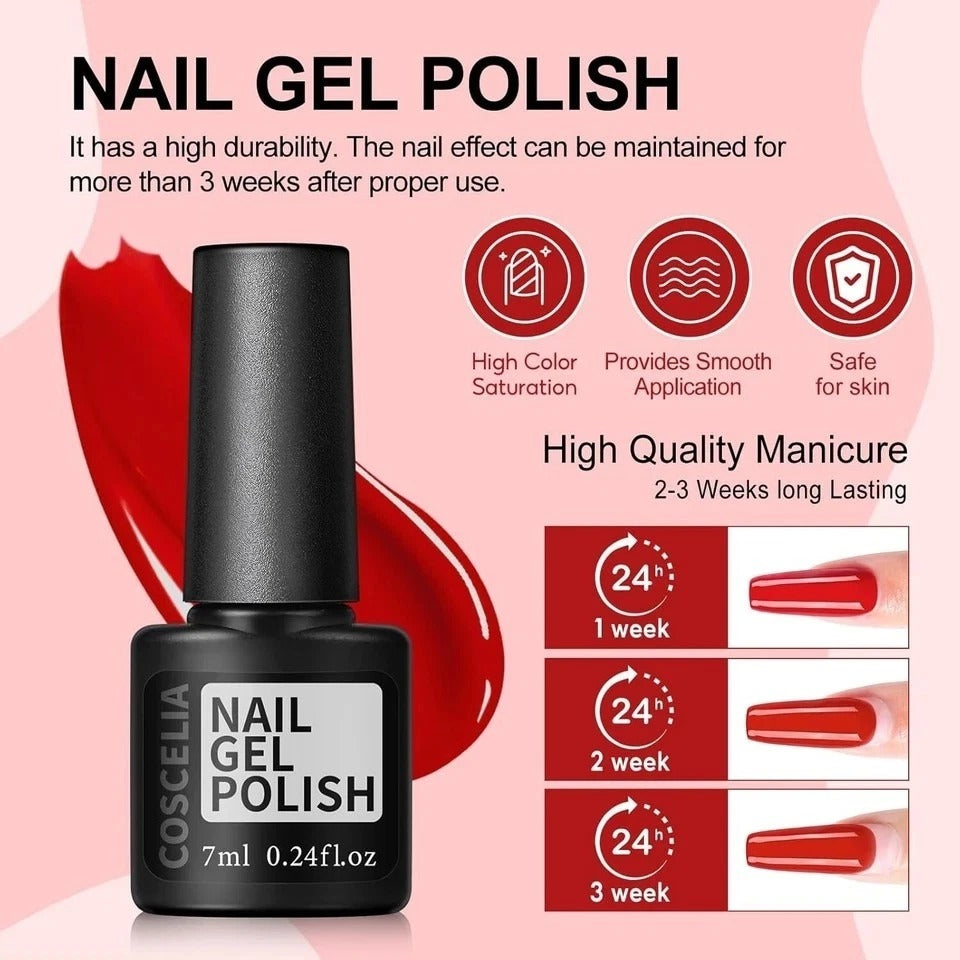 Professional 35-Color Gel Nail Polish Kit with UV Light & Nail Drill Included