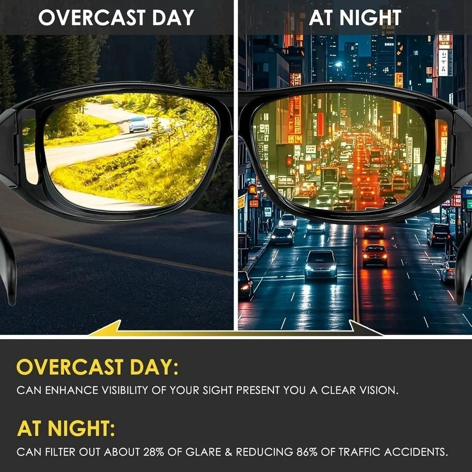 Night Driving Glasses Fit Over for Men Women, Anti Glare Polarized Night Vision