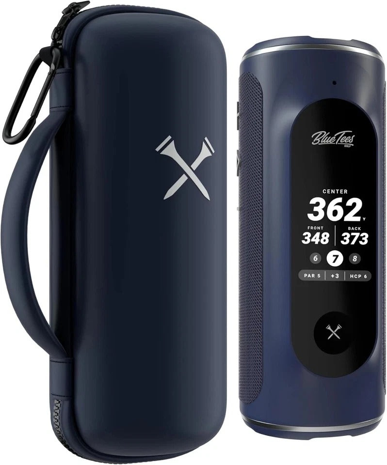 Golf GPS Case for Player+ Speaker - Hard Carrying Case with Carabiner Clip (Navy