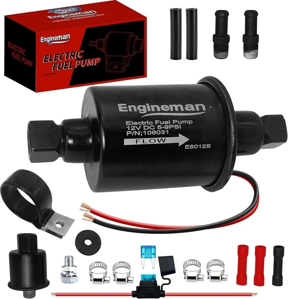 Electric Fuel Pump 12V 5-9 PSI Inline External 5/16 Compatible E8012S 5-9 PSI