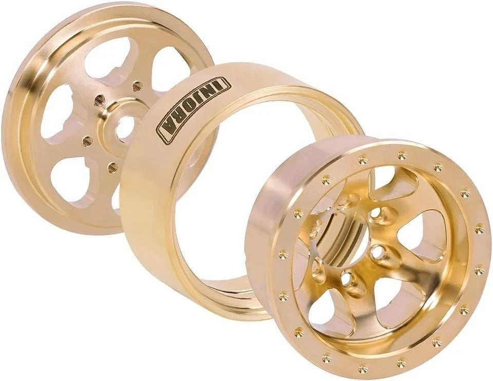 INJORA 1.0 Brass Beadlock Wheel -4.7mm Offset Rim for 1/24 1/18 RC Crawler SCX24