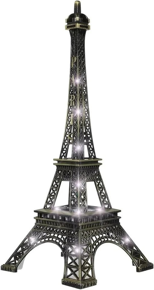 Eiffel Tower Statue, 9.7" Tall Tabletop Eiffel Tower Decor, Light up Eiffel Towe