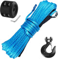 1/4 Inch x 50 Feet Synthetic Winch Rope 10,000LBs Line Cable Blue 1/4 inch