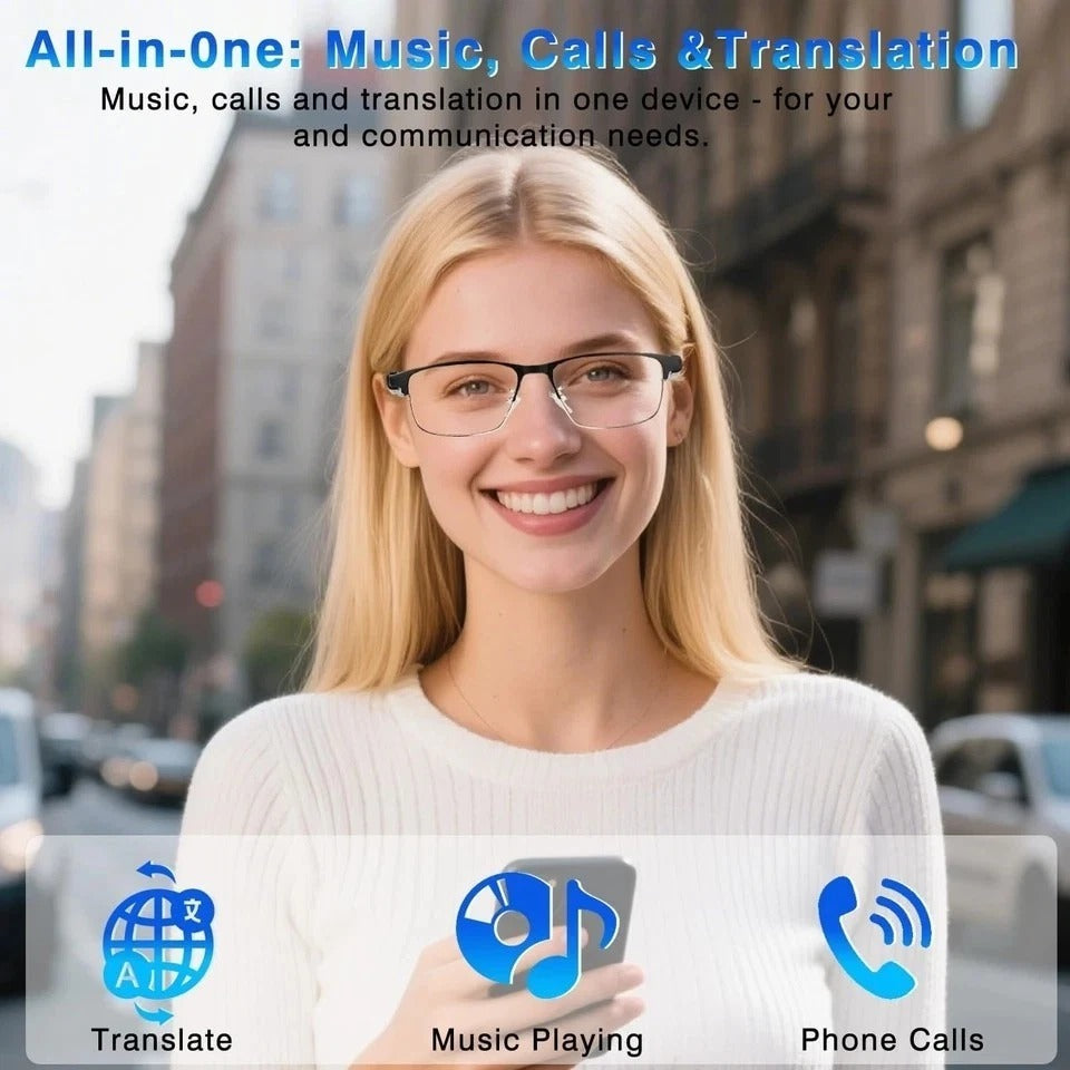 Ai Translation Smart Glasses Bluetooth 5.4 with 164 Language & Accents, Translat
