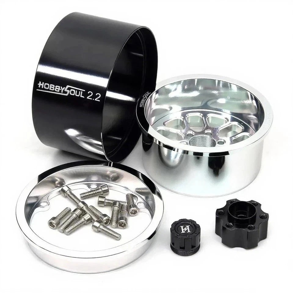 HOBBYSOUL 2.2 Beadlock Wheels -11mm Negative Offset 40mm Wide Rims 2.2 RC Wheels