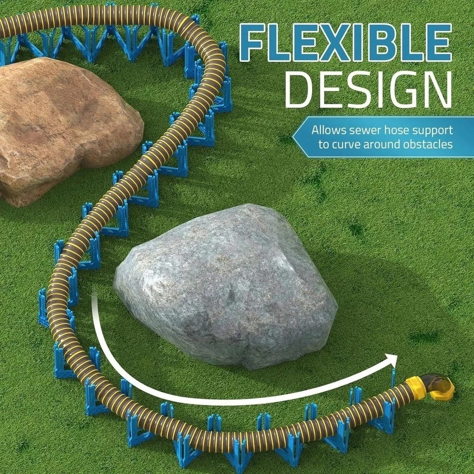 Enhanced 20FT RV Sewer Hose Support - Stable, Weatherproof Design for Campers