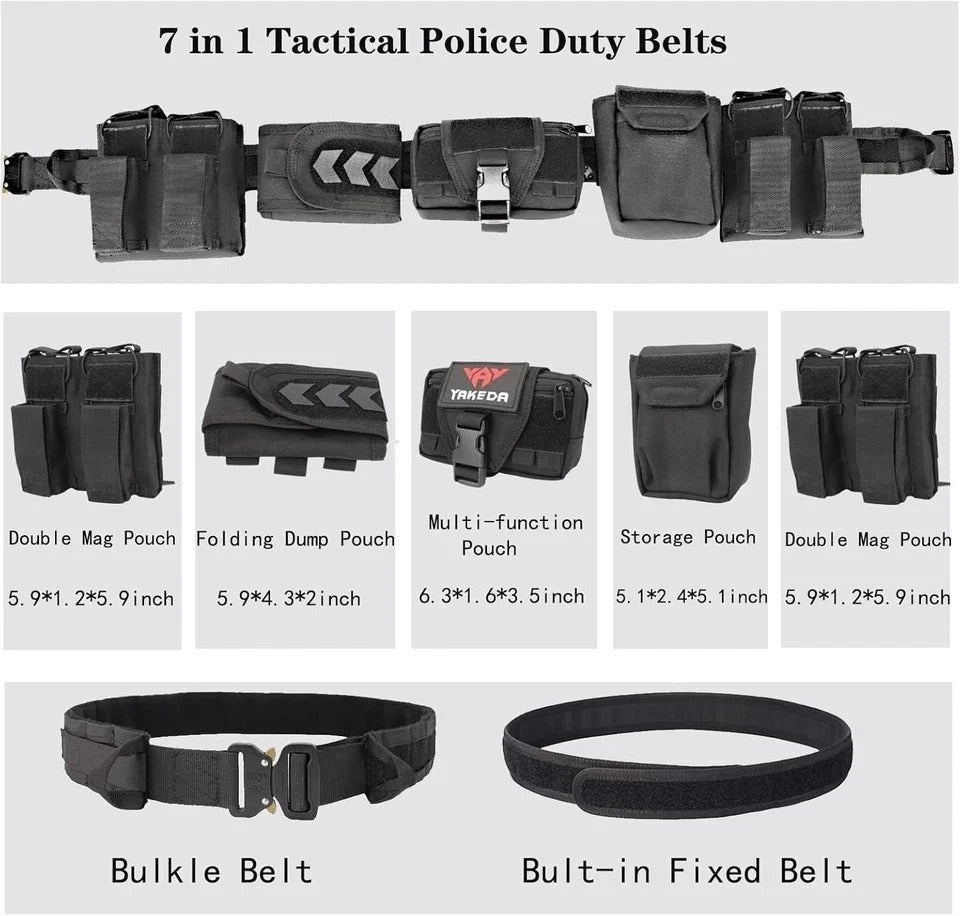 Battle Belt Tactical Belt with Accessories: Duty Belts Law Enforcement Combat Ai