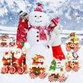 5 Pcs Christmas Decorations Outdoor Lighted up Xmas Yard Elf Snowman Train Set