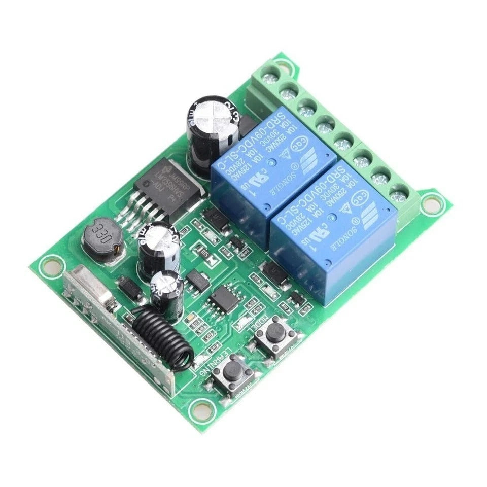 Universal Wireless Remote Control Switch DC 12V 24V 36V 48V 2CH 10A Relay Receiv