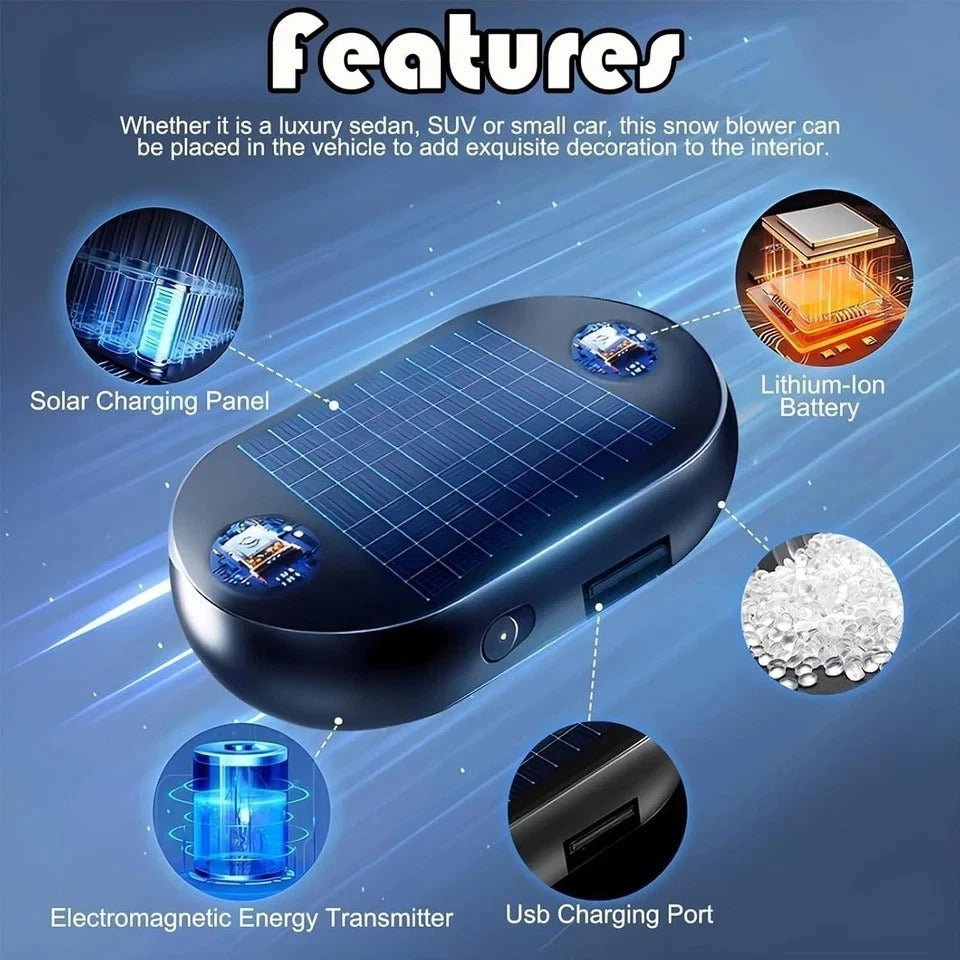 6Pcs Electromagnetic Car Snow Removal Device, Solar Antifreeze Electromagnetic C