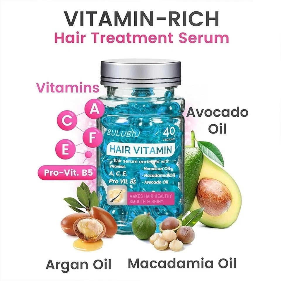 Hair Treatment Serum -Hair care capsules-No Rinse with Argan Macadamia Avocado