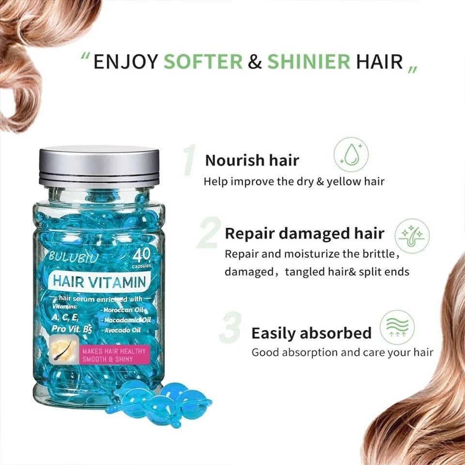 Hair Treatment Serum -Hair care capsules-No Rinse with Argan Macadamia Avocado