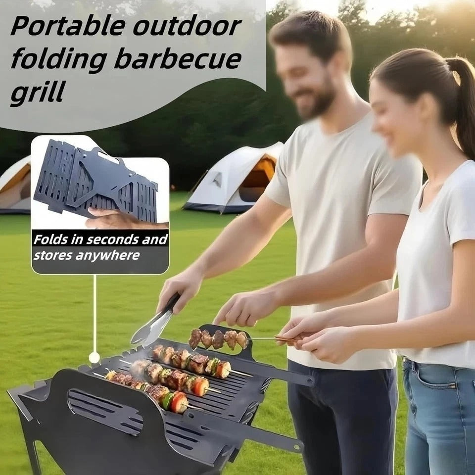 Slot Grill - Collapsible BBQ Grill For Easy Storage Steel, Stainless Steel Slot