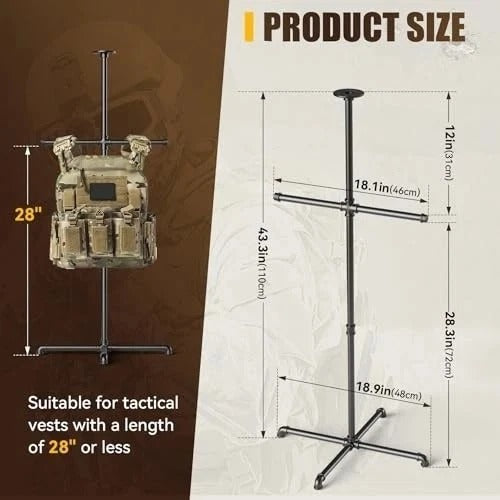 Body Armor Stand - Heavy Duty Steel Tactical Vest Holder for Tactical Vest