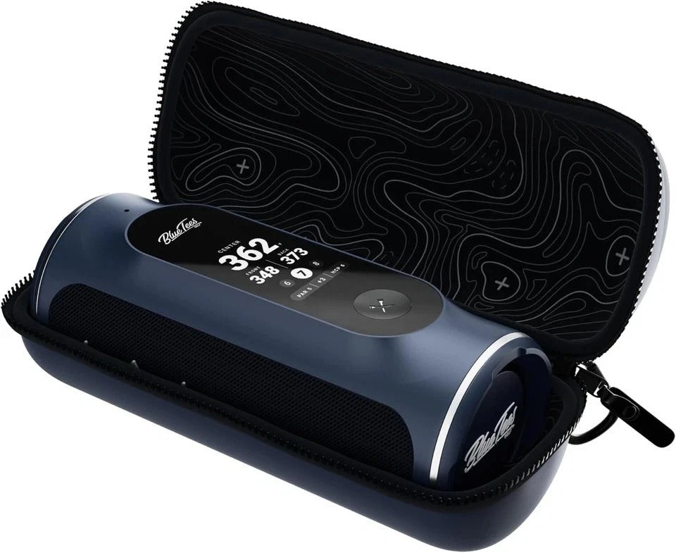 Golf GPS Case for Player+ Speaker - Hard Carrying Case with Carabiner Clip (Navy