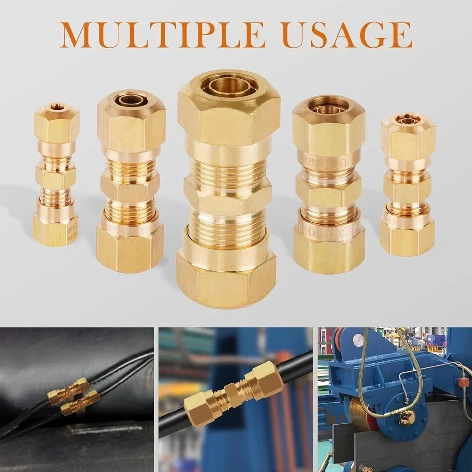 48 PCS DOT Brass Compression Air Brake Nylon Tubing Fittings,1/4" 1/8" 3/8" 1/2"