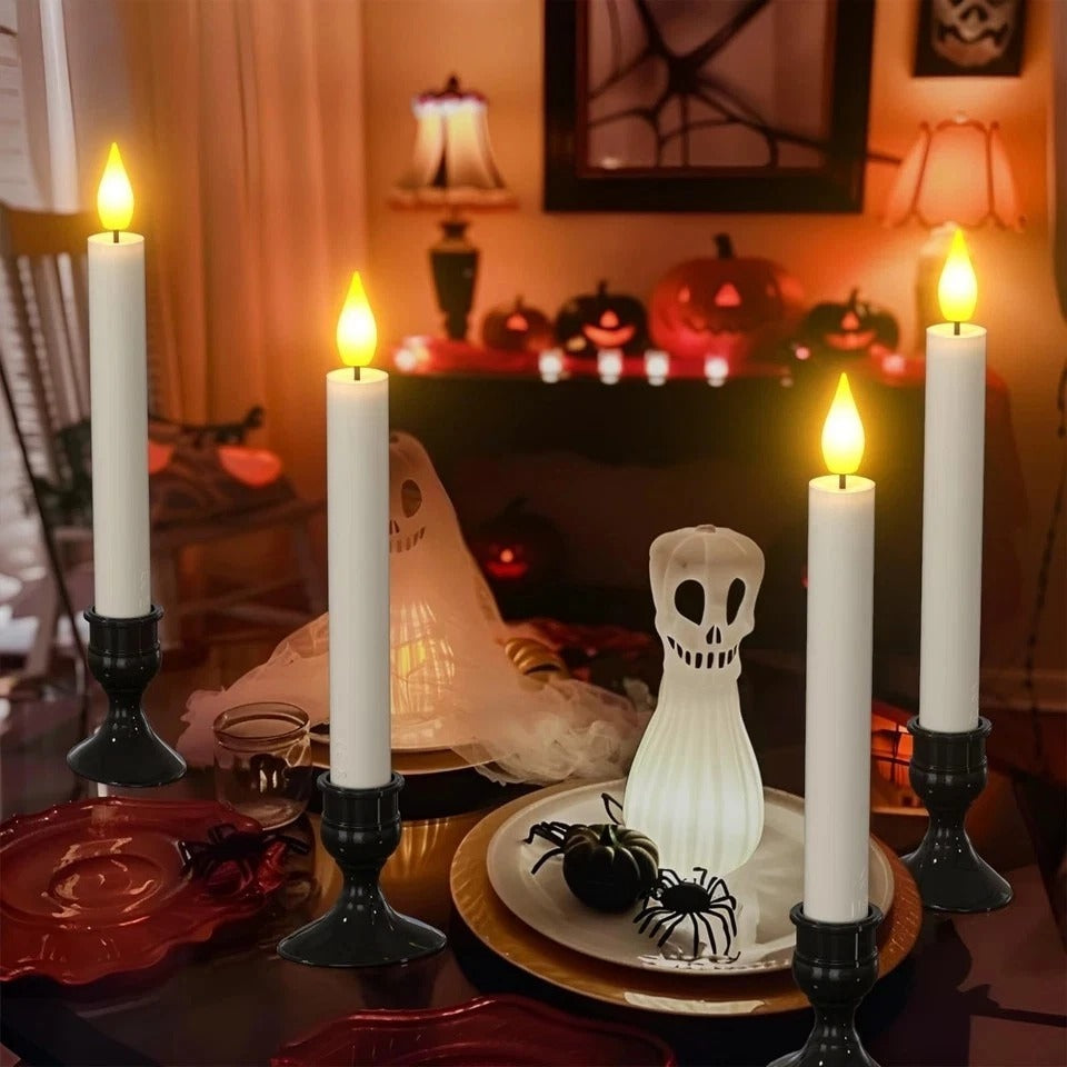 10 PCS Window Candles with Dusk to Dawn Sensor, 7.2" Flameless Taper Candles ...