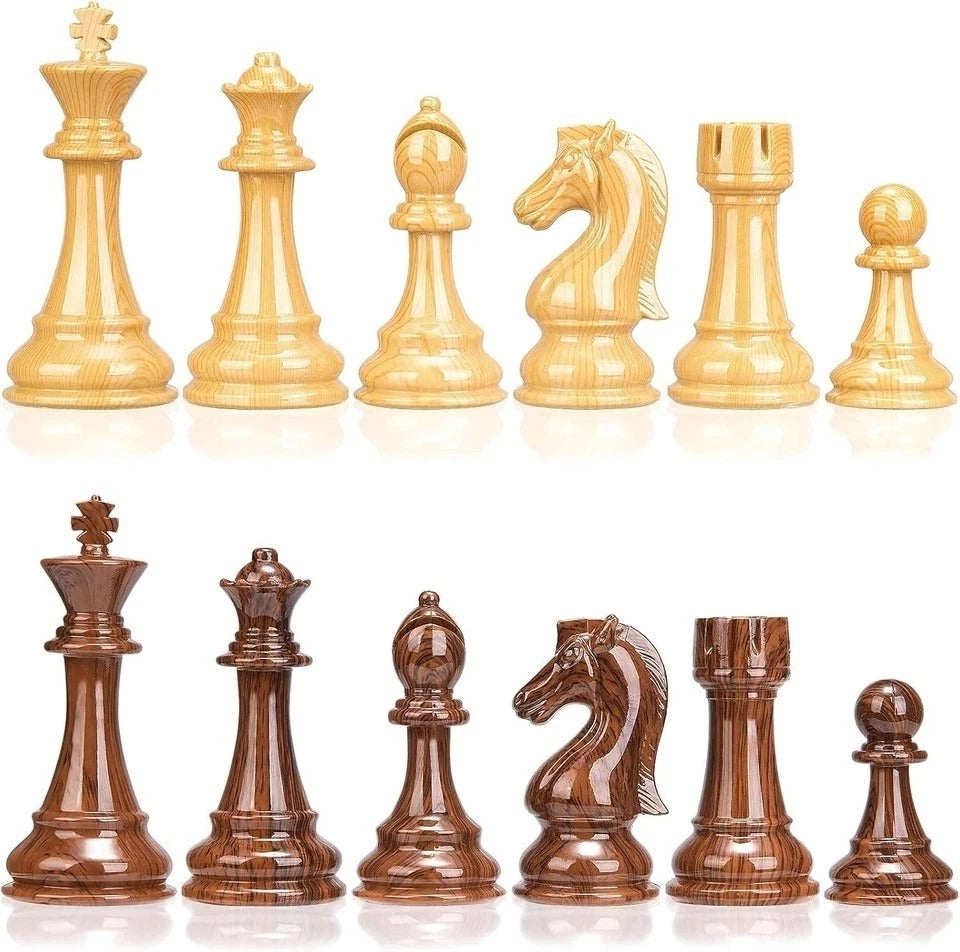Weighted Chess Pieces High Polymer 4.25" King +2 Queens, Tournament Set