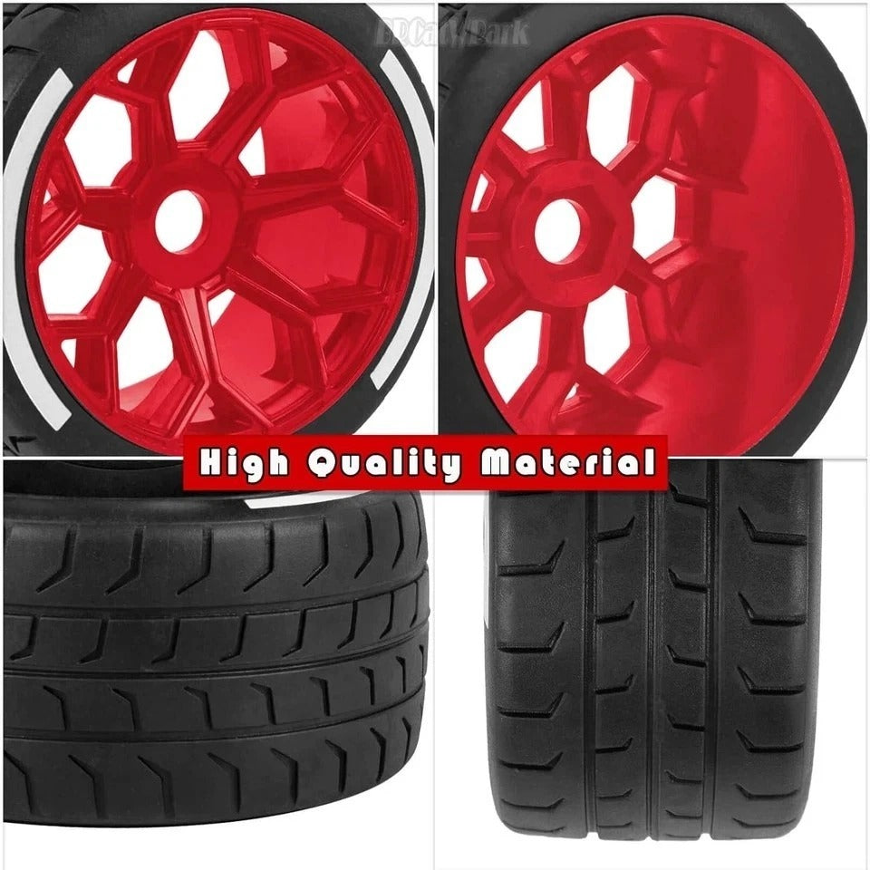 RC Wheel Highway Tires for 1/7 Arrma Felony 6S Blx,4Pcs RC Wheel Rims & Rubber T