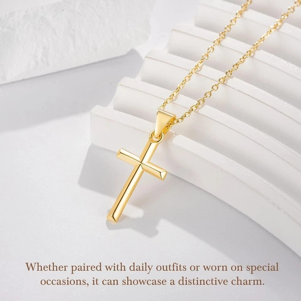 14K Gold Cross Necklace for Women Small Cross Necklace for Women 14K Gold Nec...