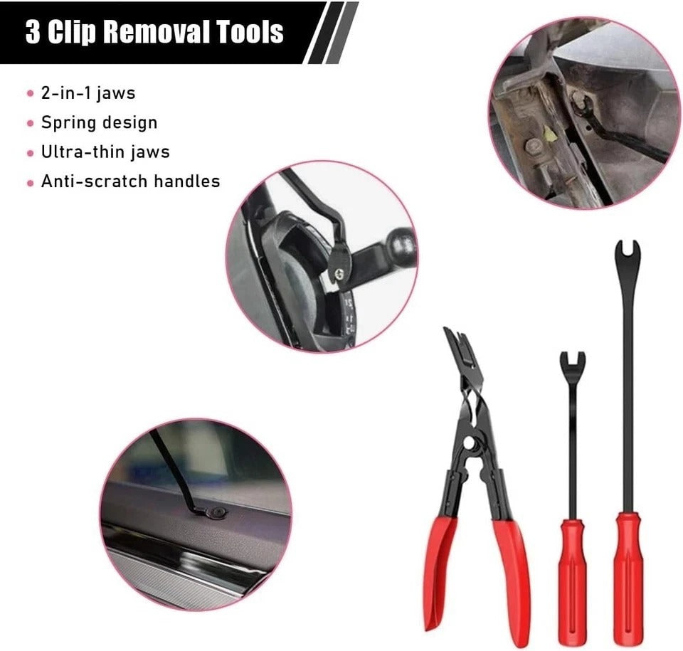 19PCS Trim Removal Tool Set, Car Panel Door Audio Trim Removal Tool Kit, Plastic