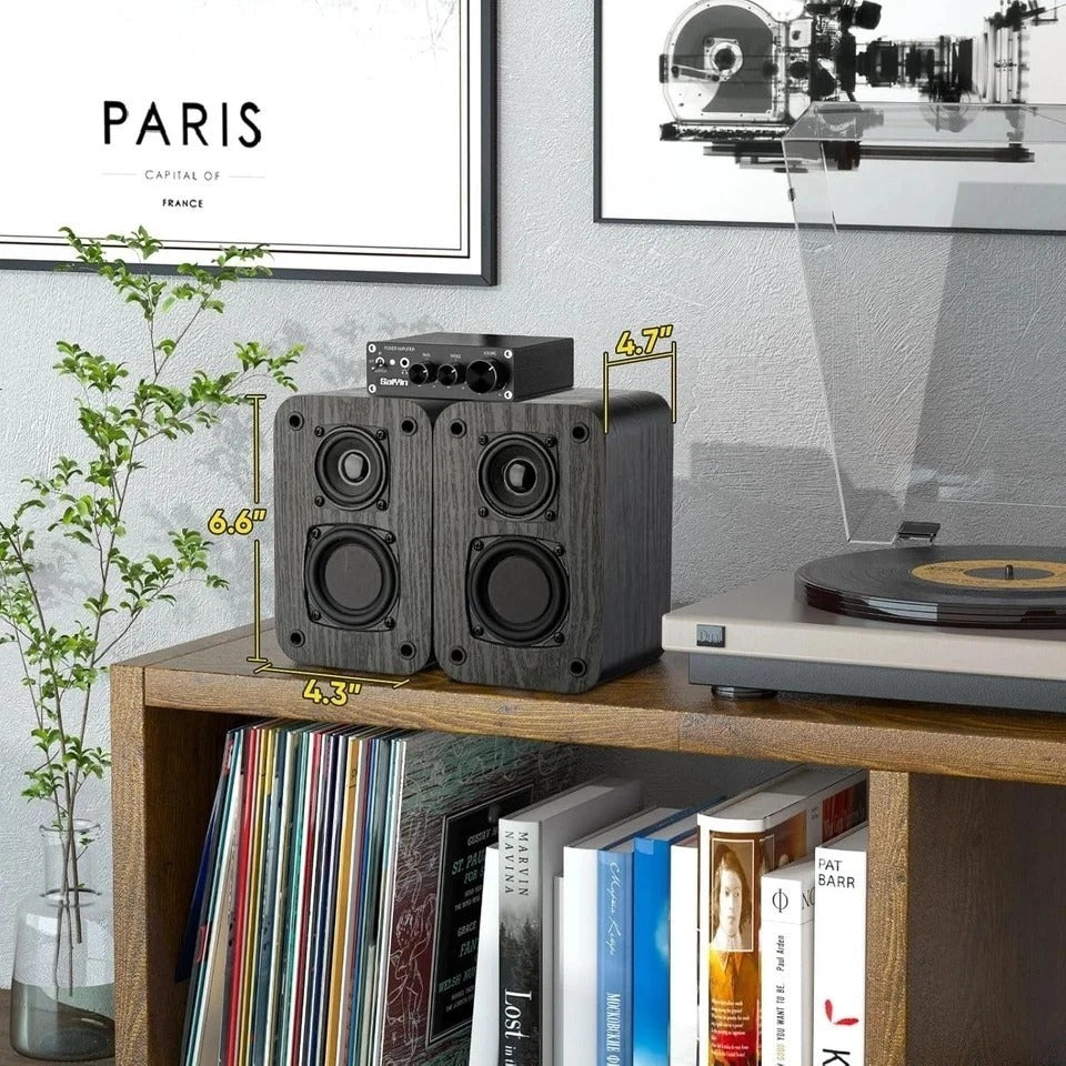 Passive Bookshelf Speakers for Home Theater Surround Sound, Home Desktop Stereo