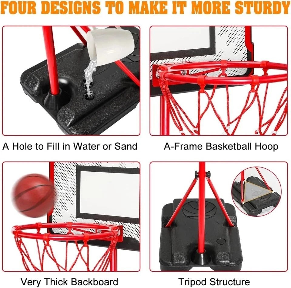 Kids Basketball Hoop - Adjustable Height 2.9Ft-6.2Ft Toddler for Kids, Goal Indo