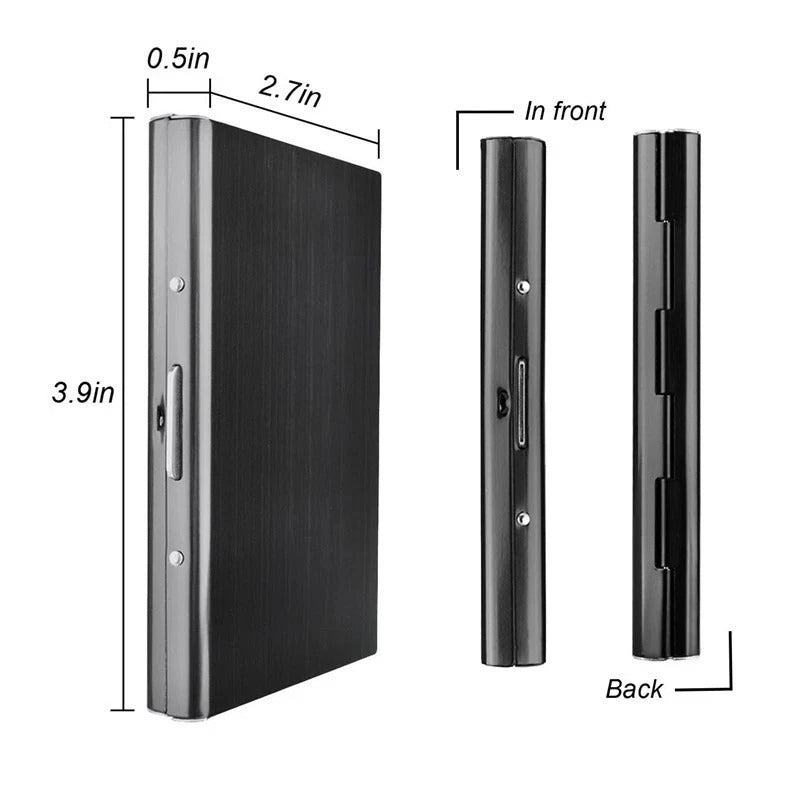 Credit Card ID Holder Slim Money Travel Wallet Men Stainless Steel RFID Blocking