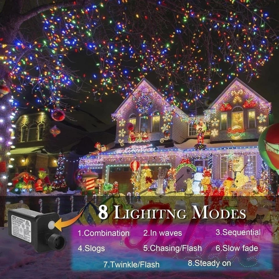 Multicolor 500LED Christmas String Lights 164ft Christmas Lights Waterproof