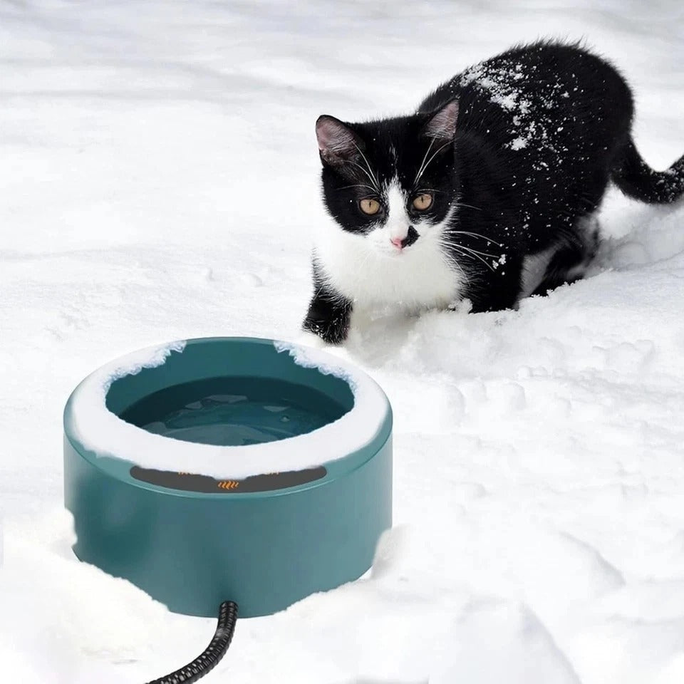 Heated Water Bowl for Cats Outdoor, 2.2L, Heated Pet Bowls for Chickens Rabbi...