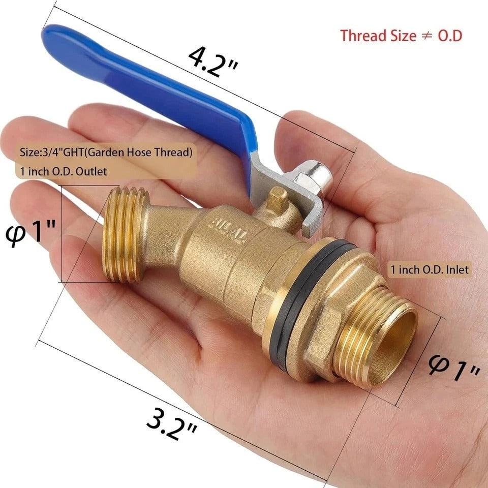 Water Spigot for Rain Barrel with bulkhead fitting - freeze proof for outdoors